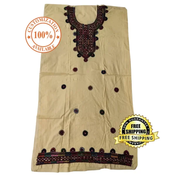 Vintage Sindhi Embroidered Dress with Dupatta | Handmade Ethnic Mirror Work 3 pcs Suit | Traditional Tribal Wear