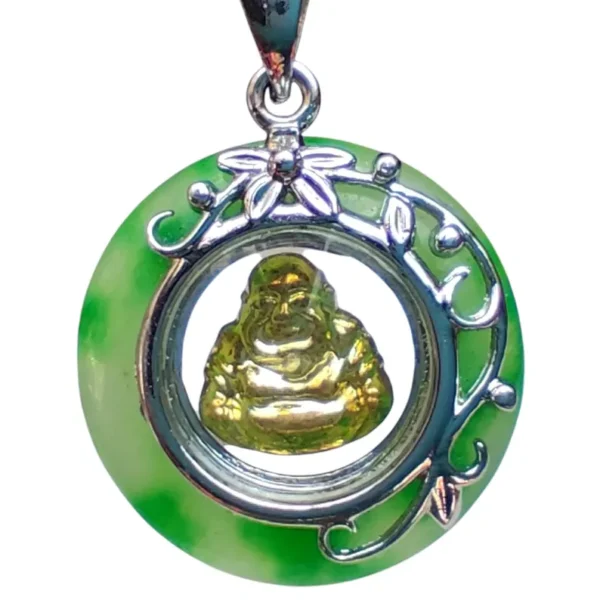 Vintage Green Jade Buddha Pendant 19.5ct | Lucky Amulet Necklace | Spiritual Jewelry | Asian Good Luck Charm | Gift for Him/Her