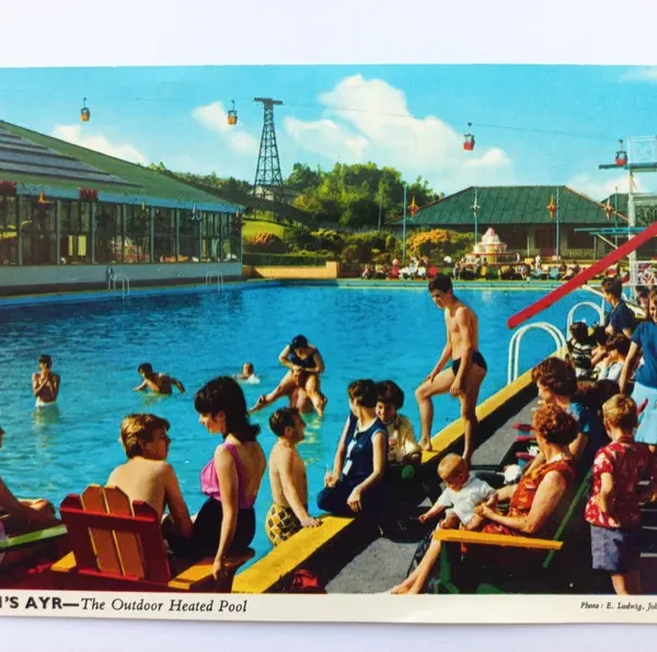 Vintage Butlin's Ayr Postcard 1973 Outdoor Heated Pool Scotland Holiday Resort Retro Travel Souvenir UK Collectible