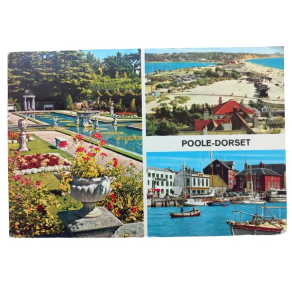Vintage 1973 Poole Dorset Postcard | Compton Acres Gardens | British Seaside | John Hinde | UK Travel Souvenir | Mailed