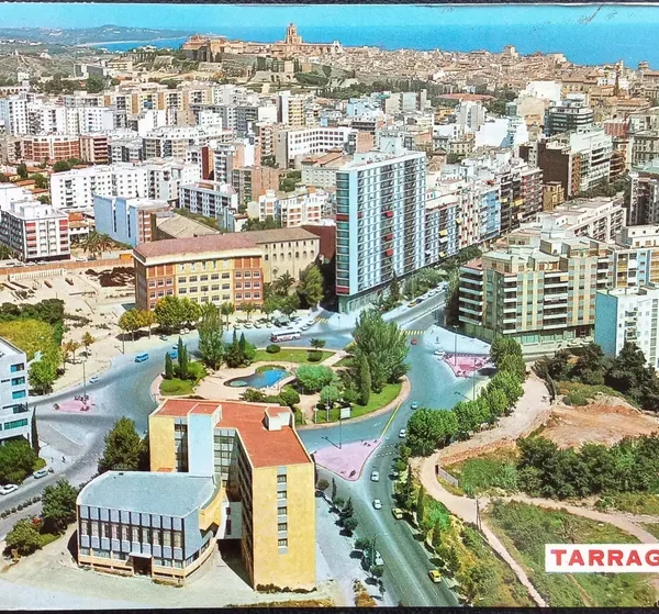 Vintage Tarragona Spain Postcard | Aerial City View with Cathedral | Handwritten 1970s Travel Message | Retro European Travel Gift