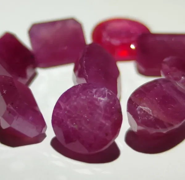 Natural Ruby Gemstones Lot | 34.10 Ct Untreated Unheated Loose Rubies lot of 9pcs mixed shapes for Jewelry Making, Collection