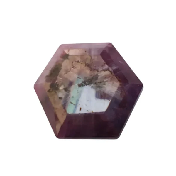 25.25ct Unheated Untreated Tripache Ruby Slice | Natural Hexagon Crystal Gemstone with Matrix for Jewelry, Healing & Collecting